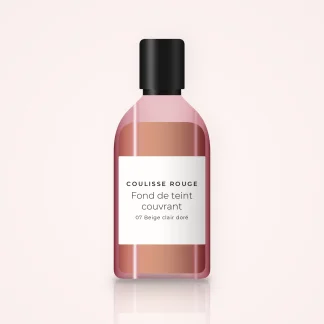 Fond de teint couvrant à la poudre de perle – Coulisse Rouge, flacon 30 ml, teinte 07 Beige clair doré