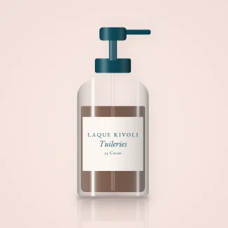 Fond de teint Tuileries effet naturel – Laque Rivoli, flacon-pompe 30 ml, teinte 25 Cacao