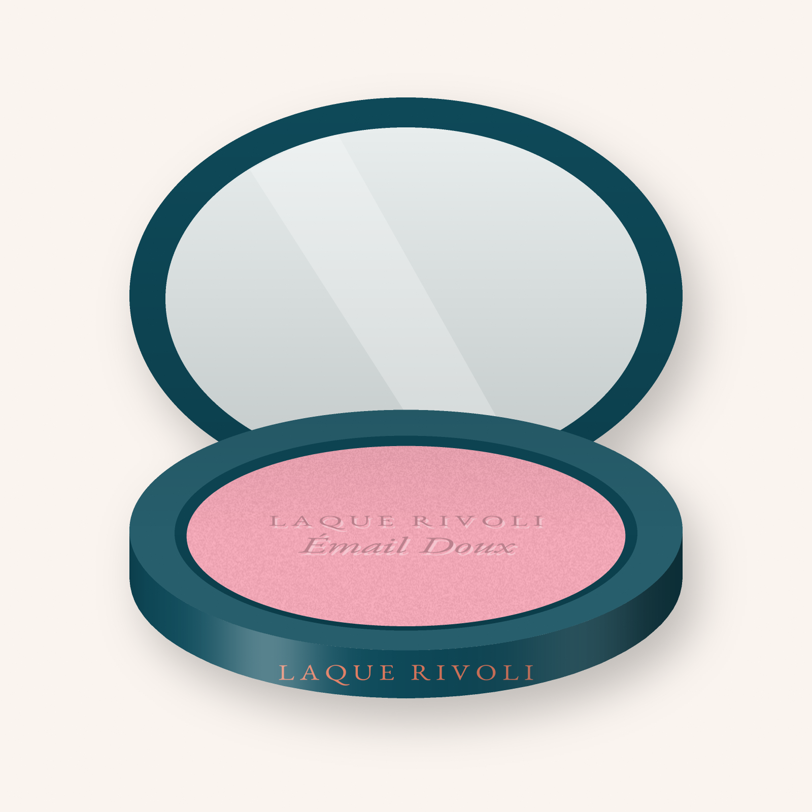Blush effet retouché Émail Doux – Laque Rivoli, boîtier 6 g, teinte 02 Rose tendre
