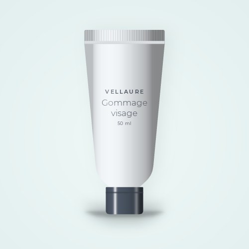 Gommage visage haute tolérance à l'extrait de kiwi – Vellaure, tube 50 ml