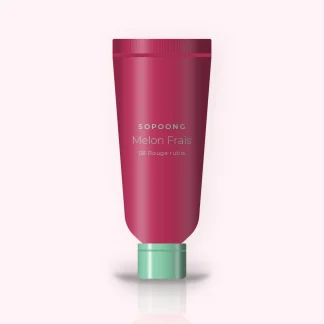 Gloss Melon Frais à l'huile de framboise – Sopoong, tube 6 ml, teinte 08 Rouge rubis
