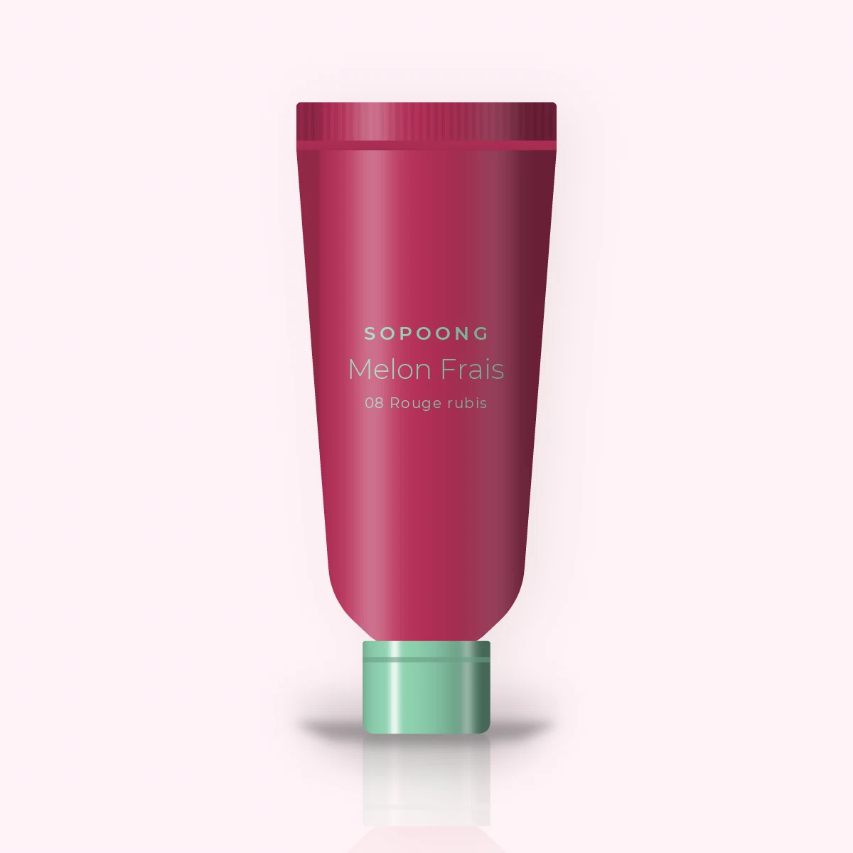 Gloss Melon Frais à l'huile de framboise – Sopoong, tube 6 ml, teinte 08 Rouge rubis