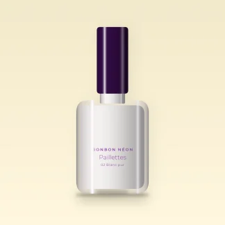 Vernis à ongles nourrissant Paillettes – Bonbon Néon, flacon 12 ml, teinte 02 Blanc pur