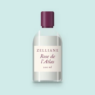 Nettoyant visage Rose de l'Atlas à l'huile de tournesol – Zelliane, flacon 200 ml