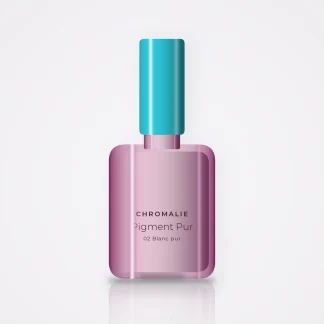 Vernis à ongles effet bombé Pigment Pur – Chromalie, flacon 10 ml, teinte 02 Blanc pur