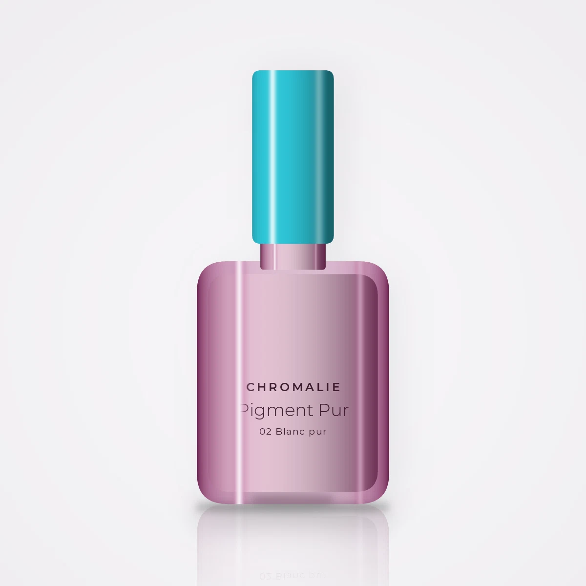 Vernis à ongles effet bombé Pigment Pur – Chromalie, flacon 10 ml, teinte 02 Blanc pur