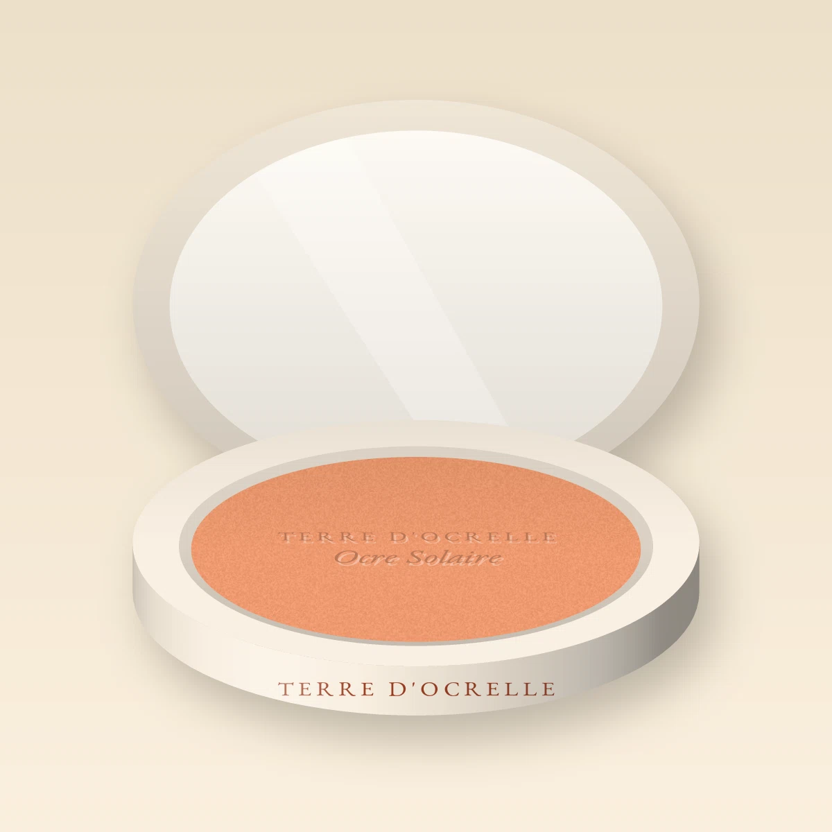 Blush Ocre Solaire effet santé – Terre d'Ocrelle, boîtier 6 g, teinte 04 Abricot