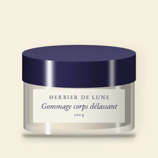 Gommage corps délassant au sucre et à l'huile de noisette – Herbier de Lune, pot 200 g