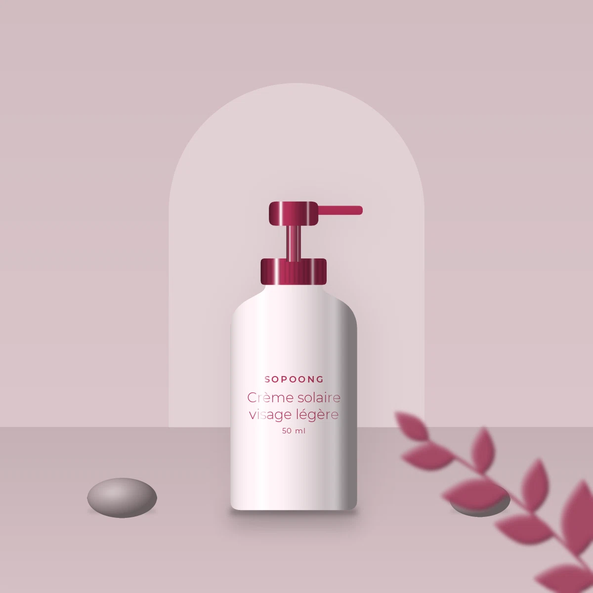 Crème solaire visage légère à la vitamine E SPF 30 – Sopoong, photo d'ambiance