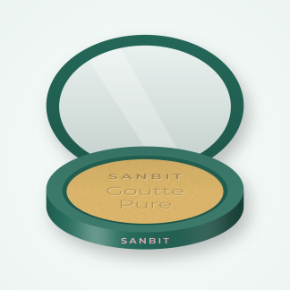 Enlumineur Goutte Pure sans transfert – Sanbit, boîtier 4,5 g, teinte Doré