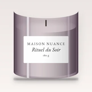 Bougie parfumée Rituel du Soir intimiste – Maison Nuance, pot en verre 180 g