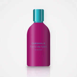 Fond de teint couvrance modulable à l'acide hyaluronique – Chromalie, flacon 30 ml, teinte 20 Ambre