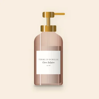 Nettoyant visage Ocre Solaire au charbon végétal – Terre d'Ocrelle, flacon-pompe 150 ml