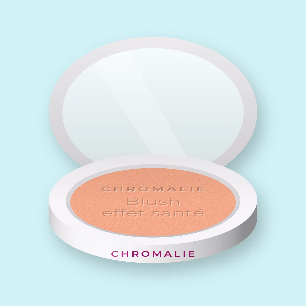 Blush effet santé à l'huile de jojoba – Chromalie, boîtier 4 g, teinte 03 Pêche