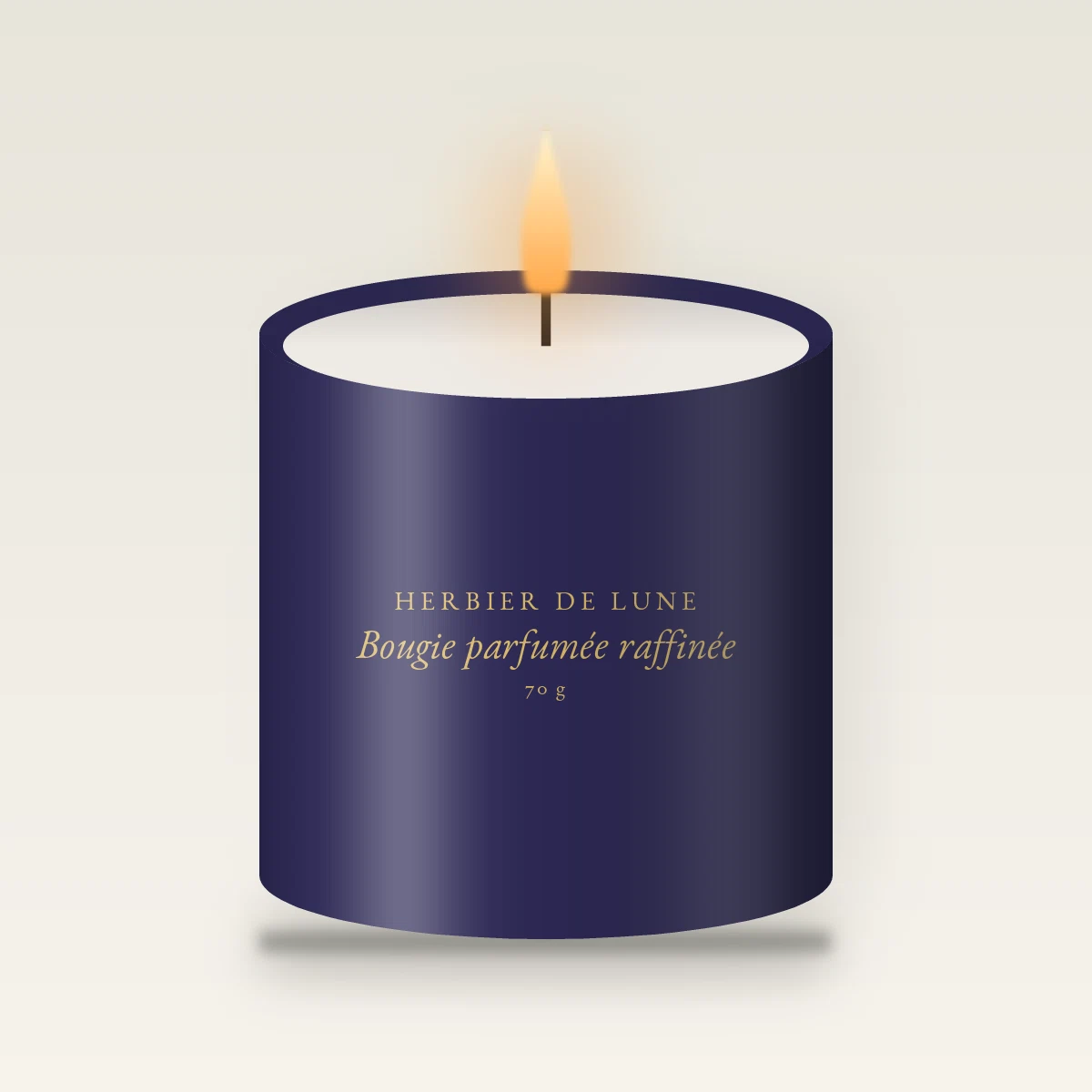 Bougie parfumée raffinée à la tubéreuse – Herbier de Lune, pot en verre 70 g