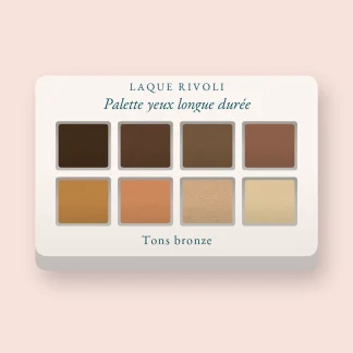 Palette yeux longue durée à l'huile de raisin – Laque Rivoli, 9 × 1 g, teinte Tons bronze