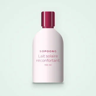 Lait solaire réconfortant au beurre de cacao SPF 50 – Sopoong, flacon 150 ml