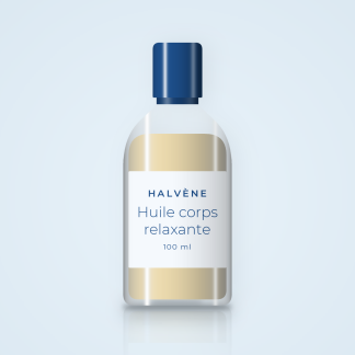 Huile corps sèche relaxante à la noix de macadamia – Halvène, flacon 100 ml