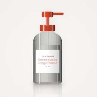 Crème solaire visage teintée à l'huile de tournesol SPF 50 – Yukimori, flacon-pompe 50 ml
