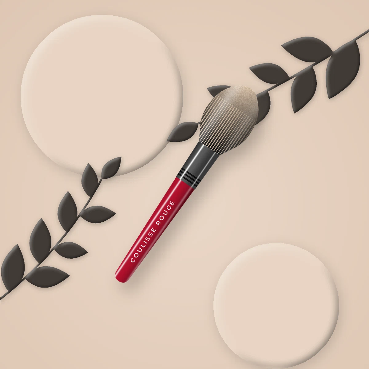 Pinceau teint aux fibres courtes – Coulisse Rouge, photo d'ambiance