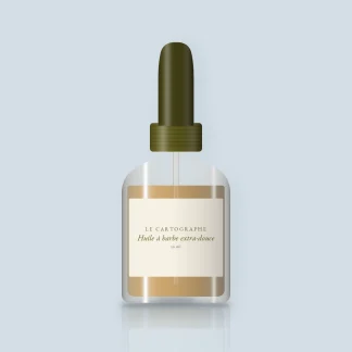 Huile à barbe extra-douce au cèdre de Virginie – Le Cartographe, flacon compte-gouttes 30 ml