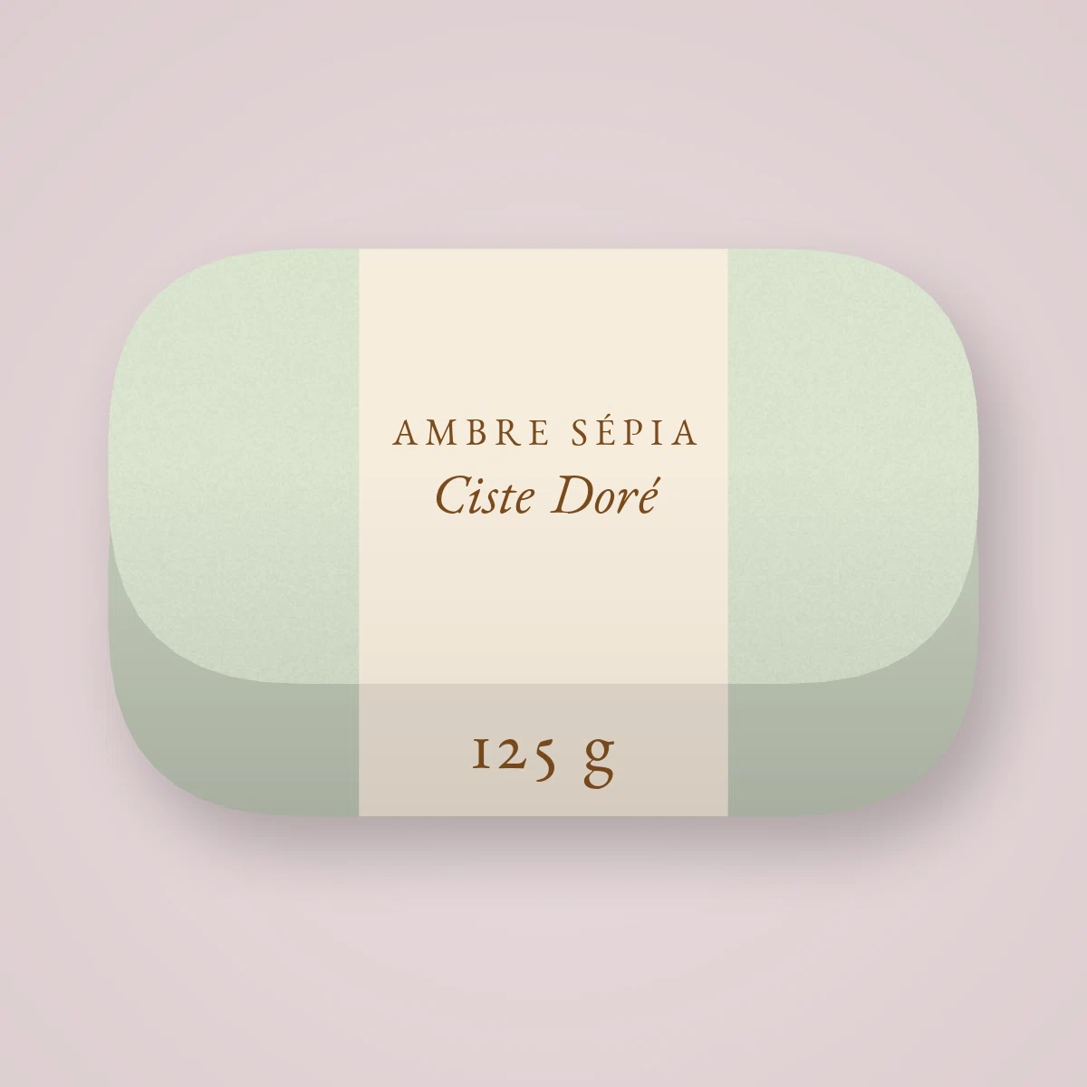 Savon Ciste Doré délicatement parfumé – Ambre Sépia, pain 125 g