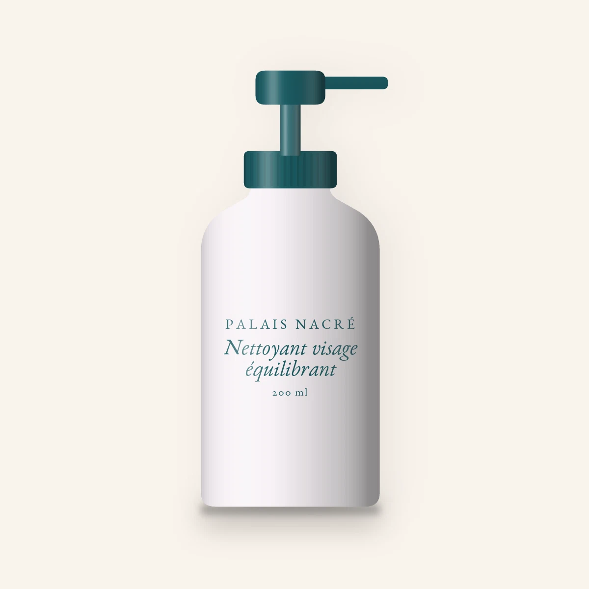Nettoyant visage équilibrant à l'aloe vera – Palais Nacré, flacon-pompe 200 ml