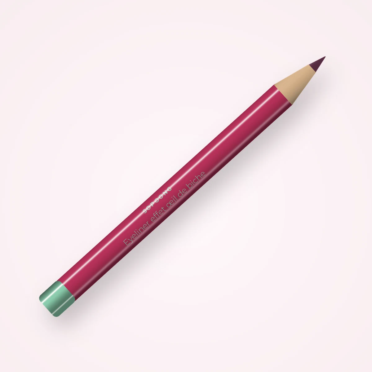 Eyeliner effet œil de biche à l'huile de coco – Sopoong, crayon 0,3 g, teinte Prune