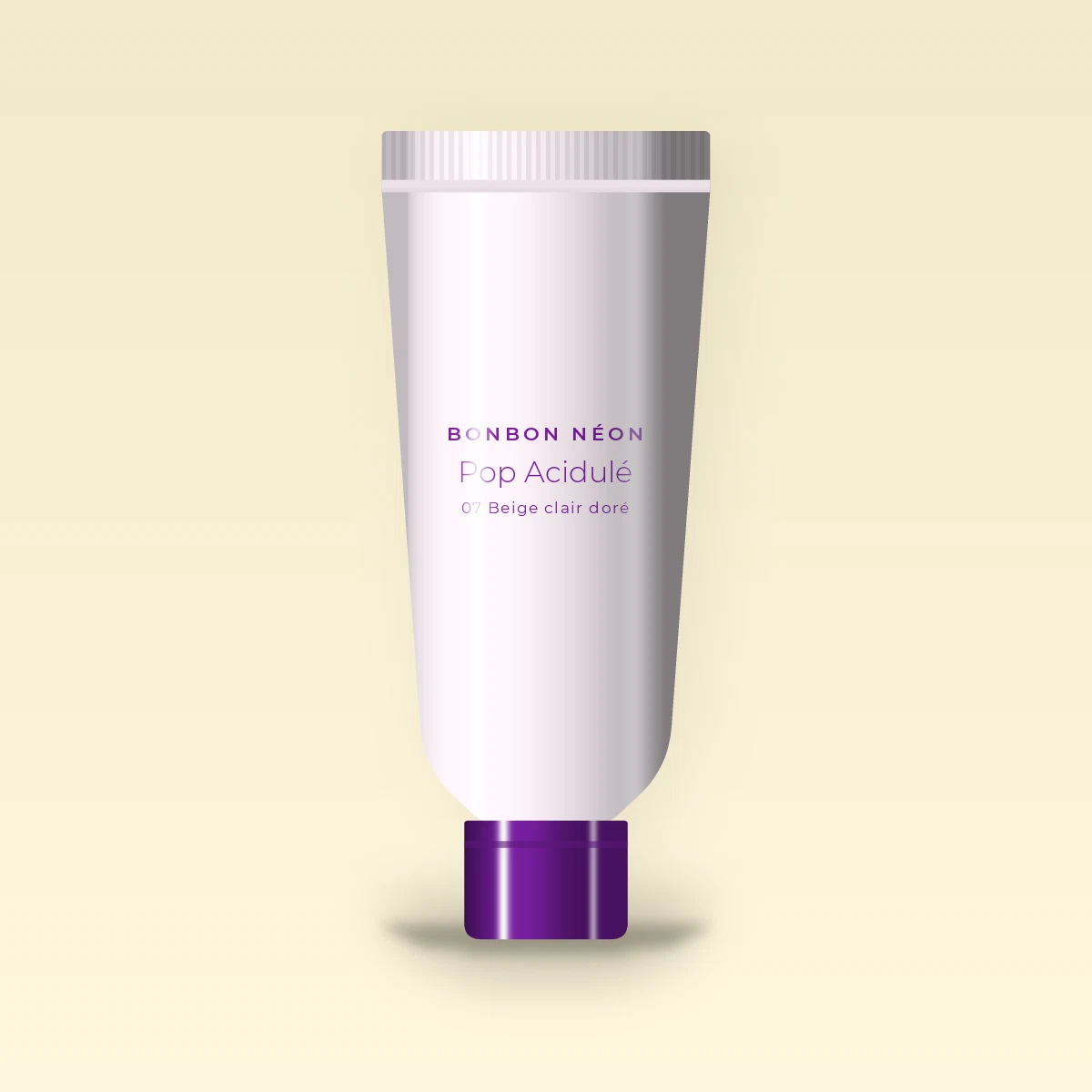 Fond de teint Pop Acidulé à la vitamine C – Bonbon Néon, tube 35 ml, teinte 07 Beige clair doré
