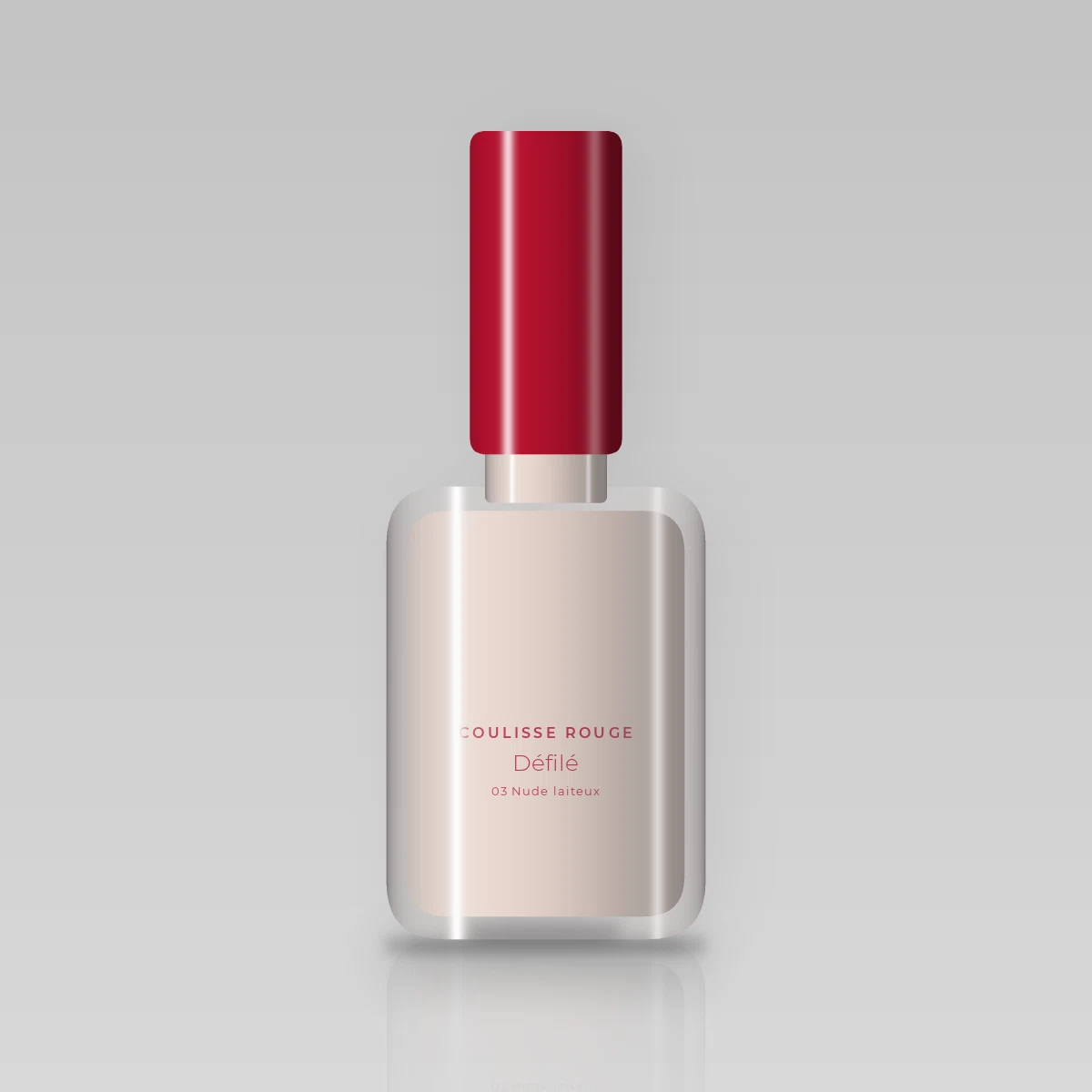 Vernis à ongles Défilé à l'huile de raisin – Coulisse Rouge, flacon 10 ml, teinte 03 Nude laiteux