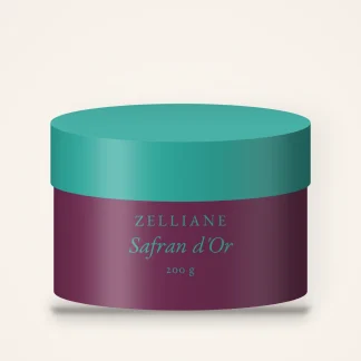 Gommage corps Safran d'Or à la poudre de riz – Zelliane, pot 200 g
