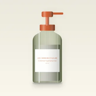 Crème hydratante nourrissante à l'extrait de concombre – Les Jardins d'Aulne, flacon-pompe 40 ml