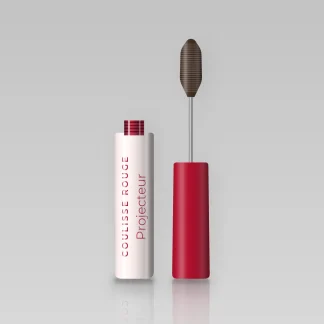 Mascara Projecteur volume modulable – Coulisse Rouge, flacon et brosse 4 ml, teinte Brun