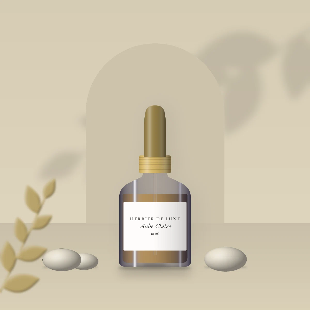 Huile capillaire soyeuse Aube Claire – Herbier de Lune, photo d'ambiance