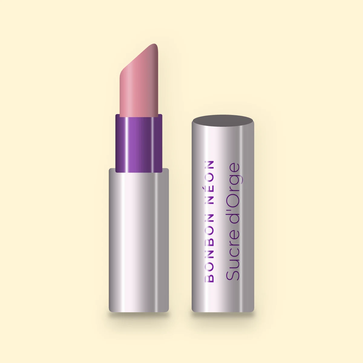 Rouge à lèvres Sucre d'Orge à l'huile de coco – Bonbon Néon, étui 3,5 g, teinte 05 Rose tendre
