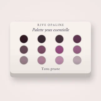 Palette yeux essentielle à la fleur de cerisier – Rive Opaline, 4 × 1,2 g, teinte Tons prune