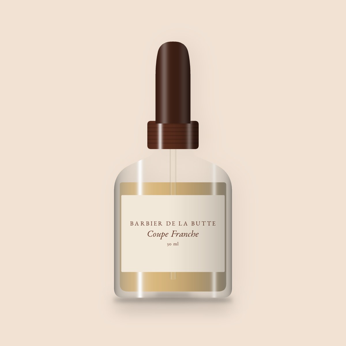 Huile à barbe Coupe Franche au cyprès – Barbier de la Butte, flacon compte-gouttes 30 ml