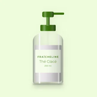 Crème coiffante Thé Glacé à l'huile de ricin – Fraîcheline, flacon-pompe 250 ml