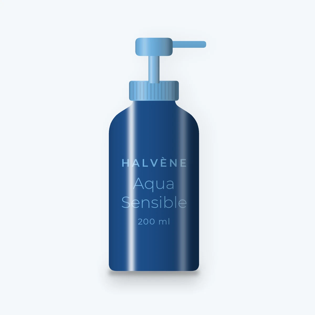 Aqua Sensible nettoyant visage exfoliant doux – Halvène, flacon-pompe 200 ml