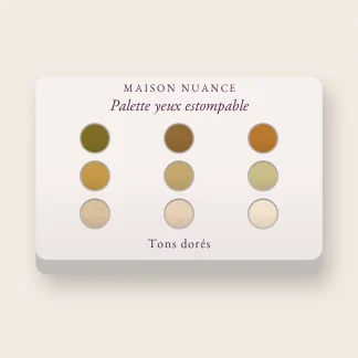 Palette yeux estompable à l'huile de macadamia – Maison Nuance, 4 × 1,2 g, teinte Tons dorés