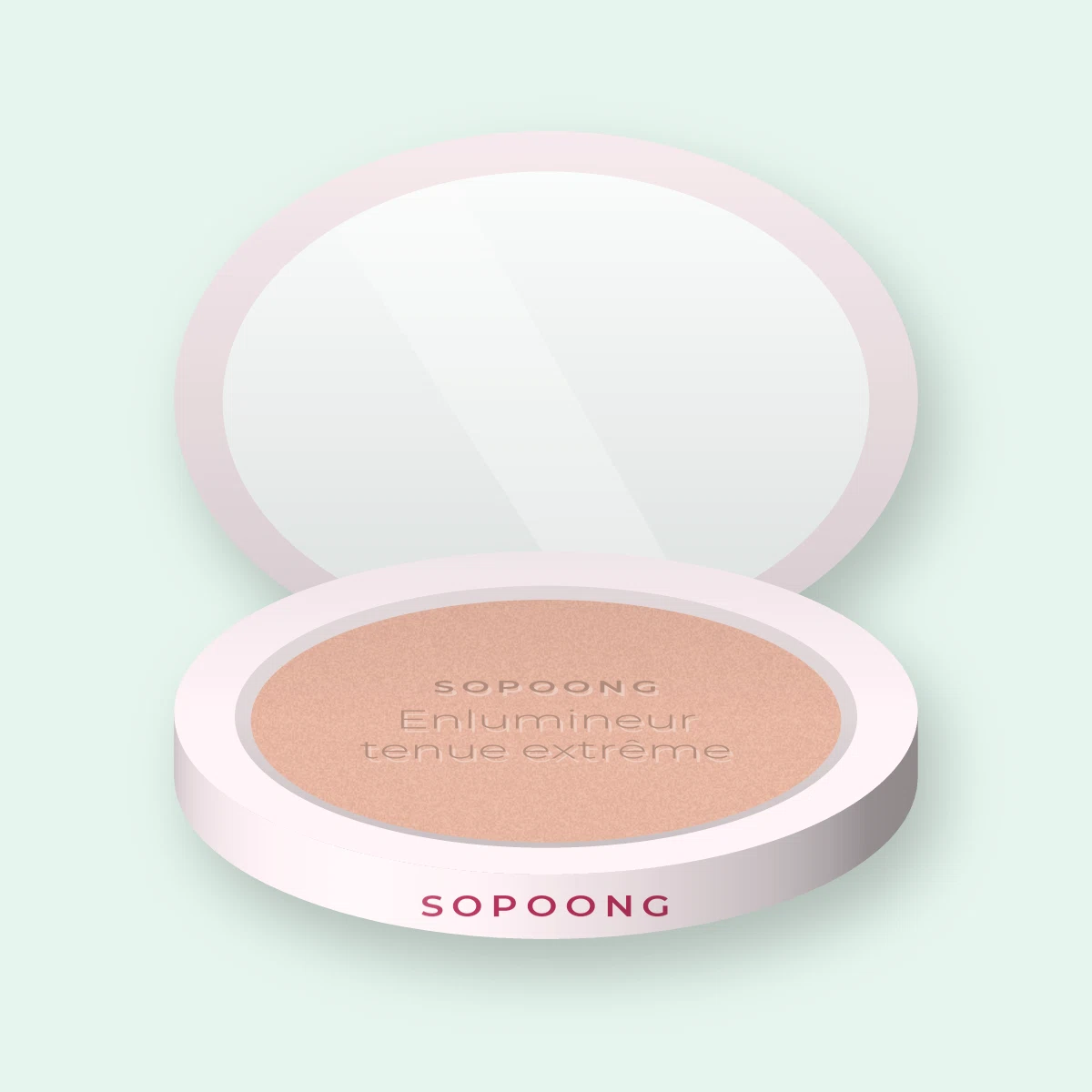 Enlumineur tenue extrême à l'amande douce – Sopoong, boîtier 7 g, teinte Or rose
