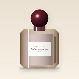 Parfum romantique à la vanille pour femme – Ambre Sépia, flacon 30 ml
