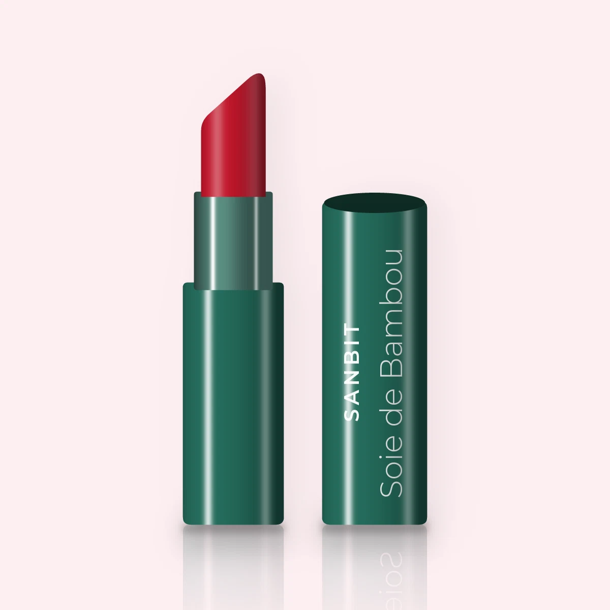 Rouge à lèvres effet soin Soie de Bambou – Sanbit, étui 3,8 g, teinte 14 Rouge classique