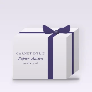 Coffret Papier Ancien élégant au cèdre de Virginie – Carnet d'Iris, 50 ml + 75 ml