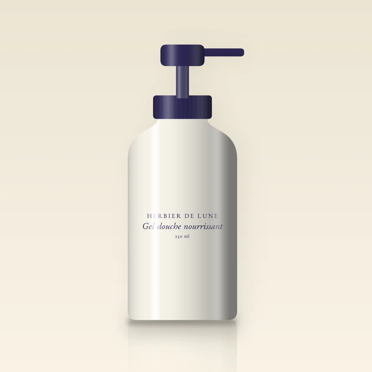 Gel douche nourrissant à l'huile de jojoba – Herbier de Lune, flacon-pompe 250 ml