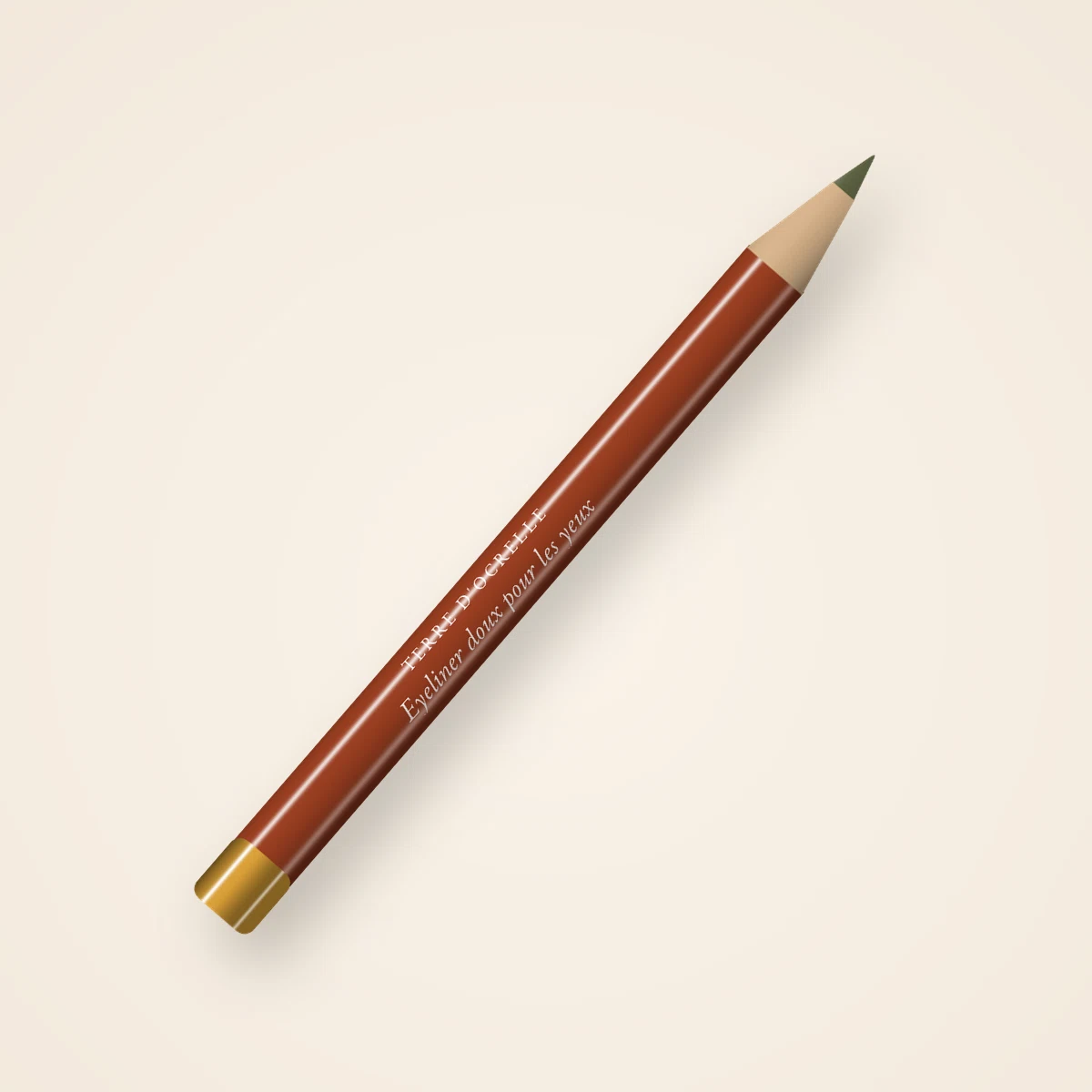 Eyeliner doux pour les yeux au beurre de cacao – Terre d'Ocrelle, crayon 0,3 g, teinte Kaki