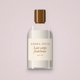 Lait corps fraîcheur à la vitamine E – Ambre Sépia, flacon 400 ml