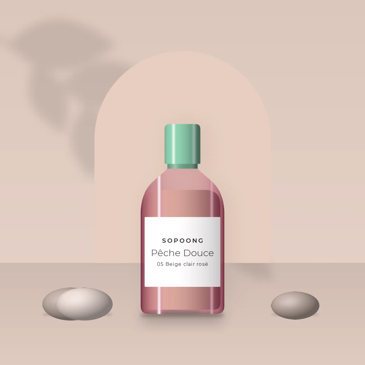 Fond de teint Pêche Douce à l'huile de jojoba – Sopoong, photo d'ambiance