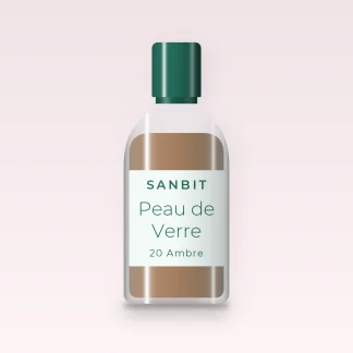 Fond de teint résistant à l'eau Peau de Verre – Sanbit, flacon 30 ml, teinte 20 Ambre