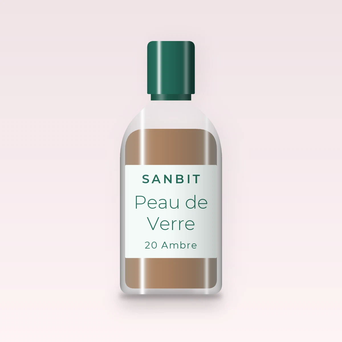 Fond de teint résistant à l'eau Peau de Verre – Sanbit, flacon 30 ml, teinte 20 Ambre